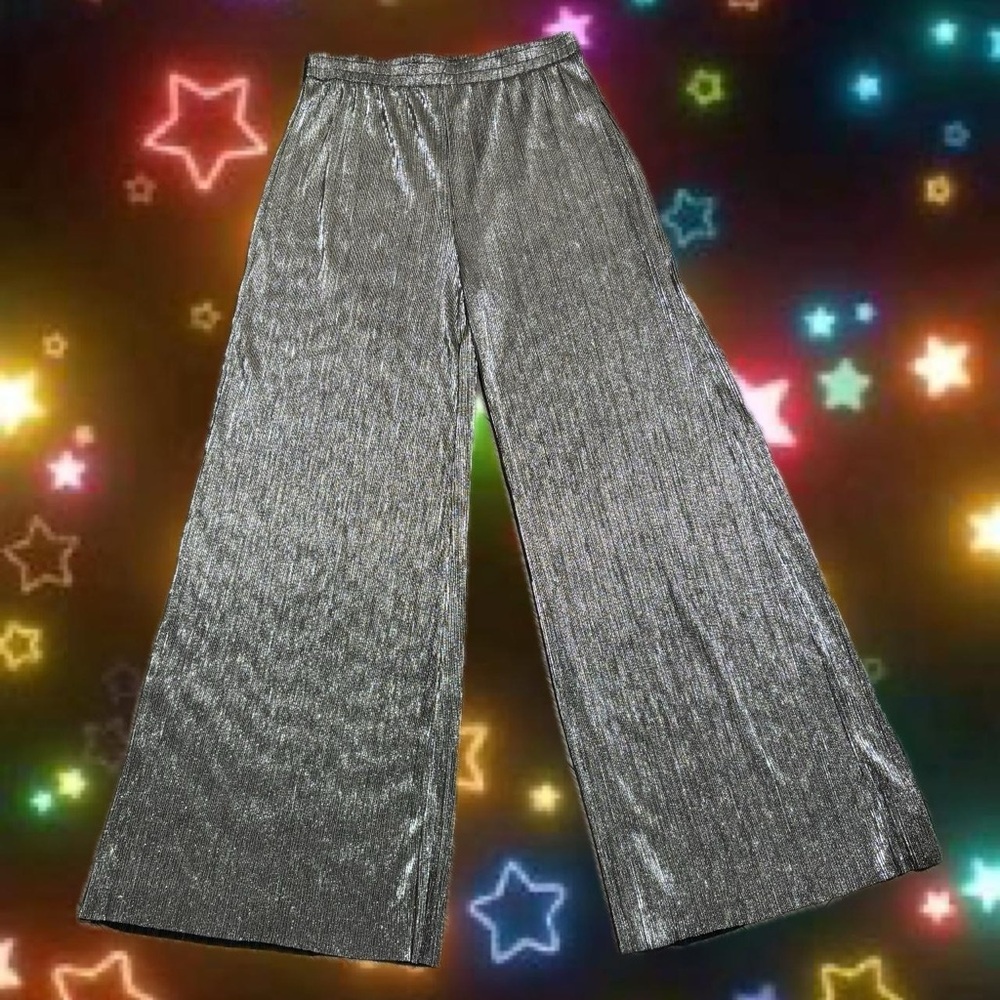 Vintage TORN BY RONNY KOBO WIDE LEG Metallic PALAZZO PANTS